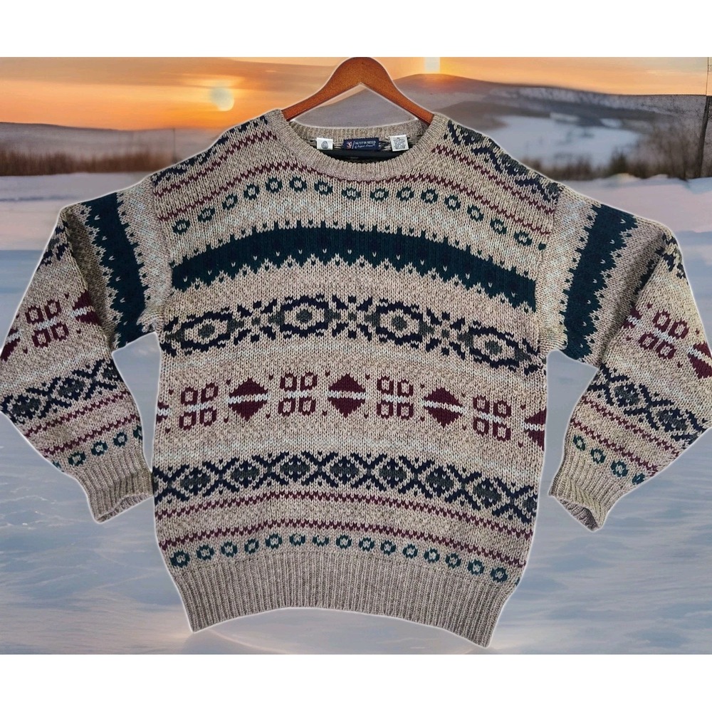 Vintage Austin Reed Wool Sweater Men's XL Nordic Knit‎ Shetland Indie